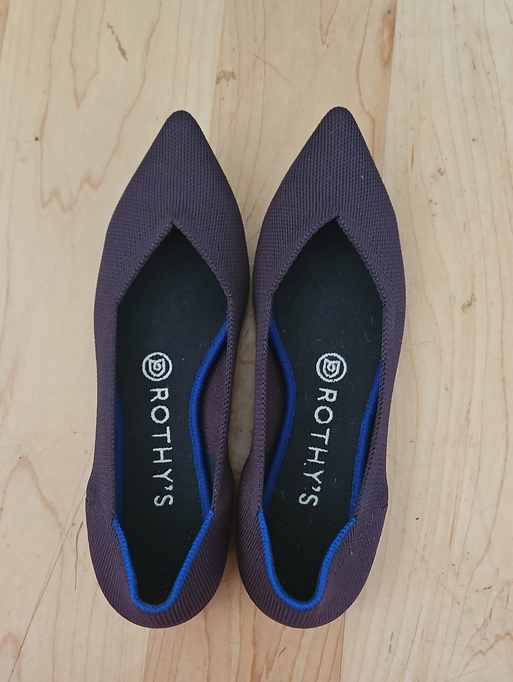 Rothy's Pointed-Toe Flats in Plum In Size 7